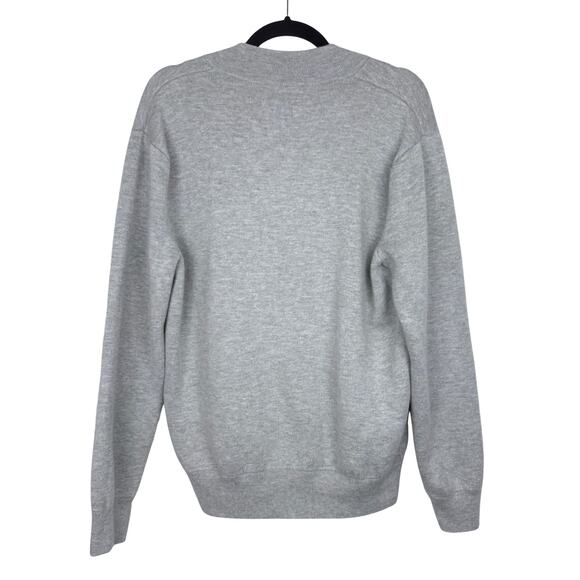 Men's J Crew Knit Sweater Bomber Jacket Gray Office Formal Fall/Winter - Large - Picture 4 of 6